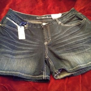 New Rhythm In Blue Bling Size 12 Jean Shorts